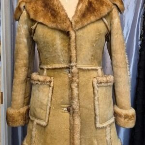Women's Tan Shearling Coat